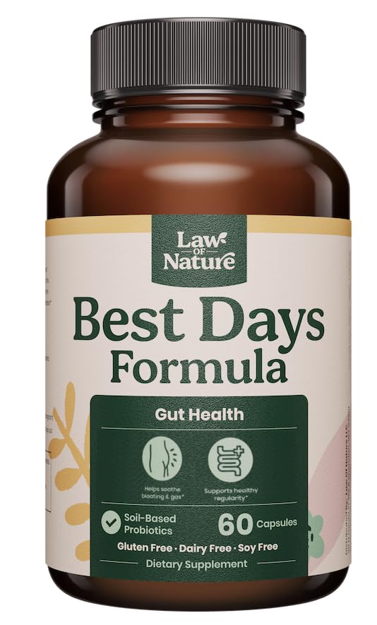 Law Of Nature Best Days Formula Probiotics 60 Capsules front view