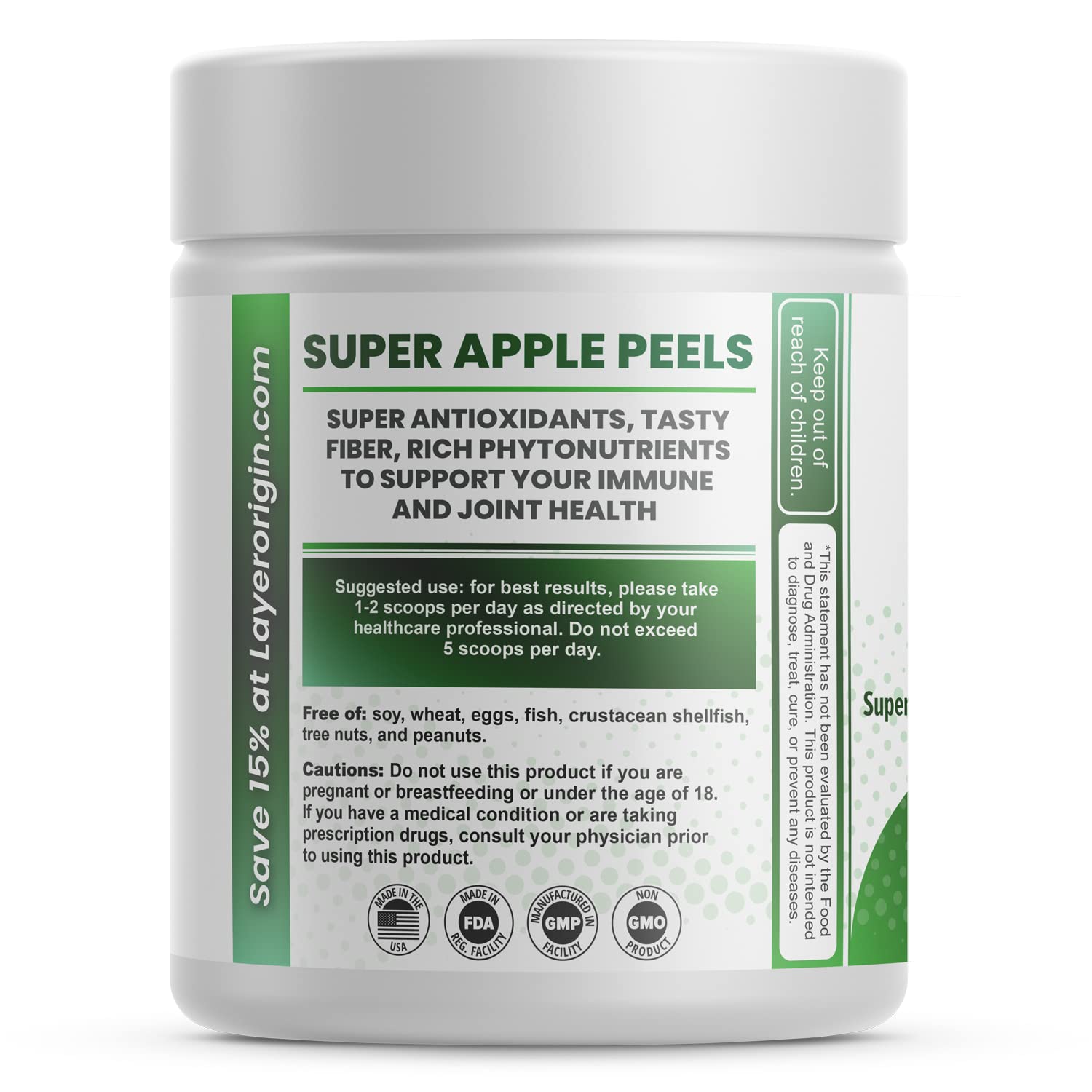 Layer Origin Organic Apple Peel Powder in a smoothie