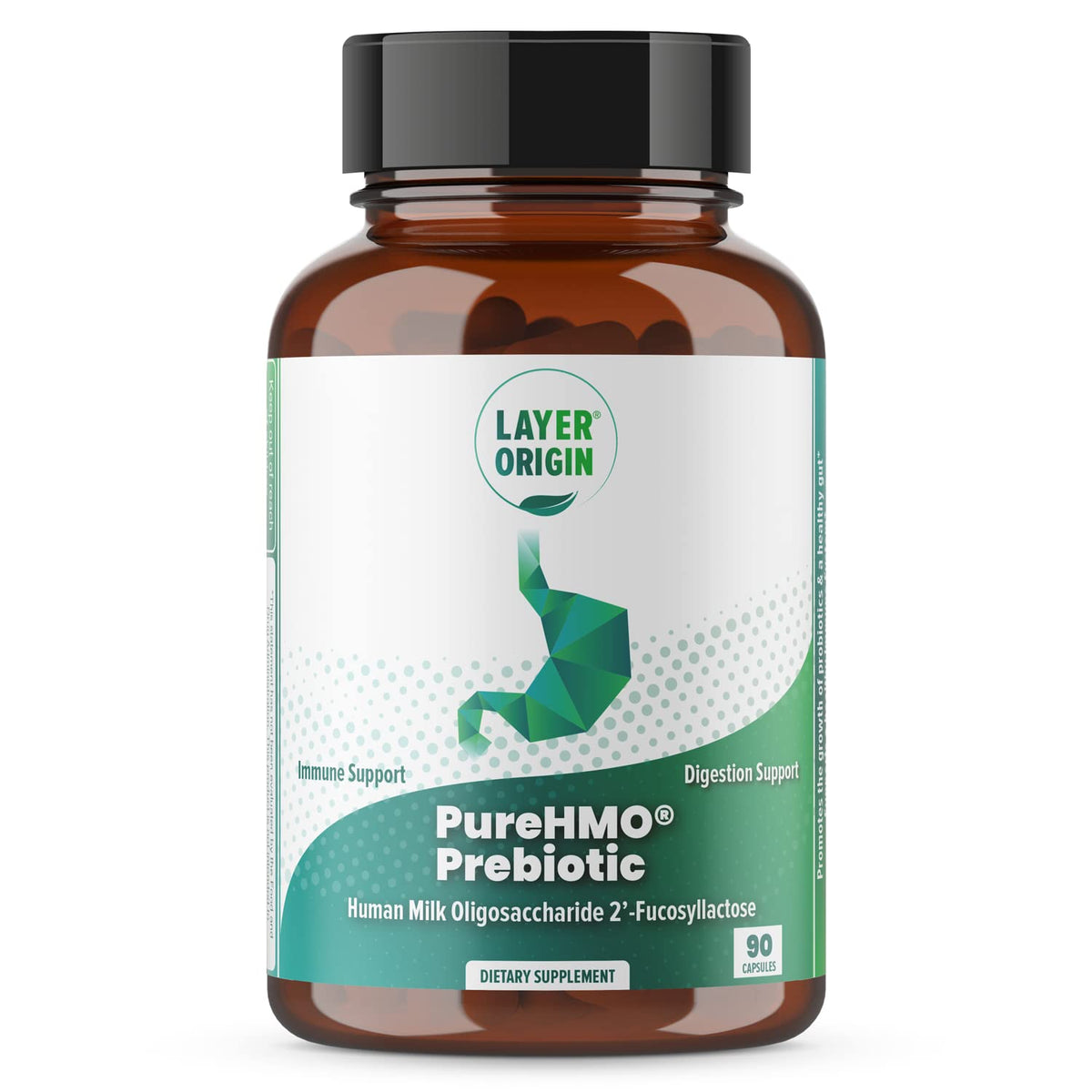Layer Origin Prebiotic Powder 50g front view with packaging