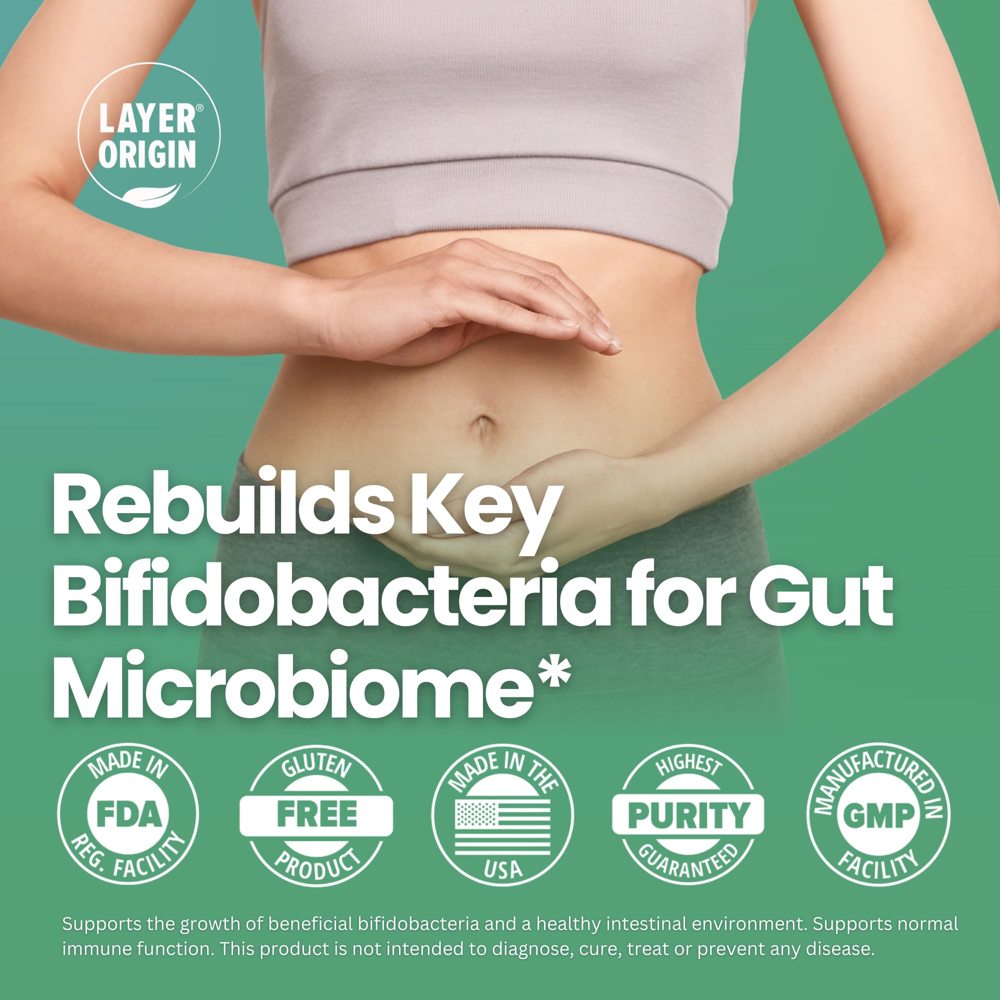 Layer Origin Probiotic Acidophilus Supplement side view with dosage information