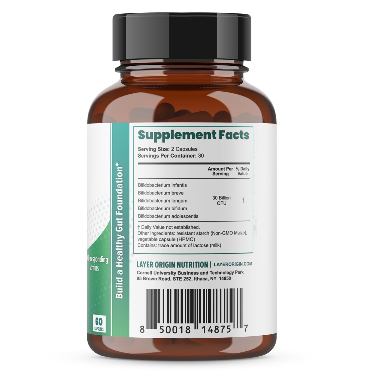 Layer Origin Probiotic Acidophilus Supplement with a glass of water