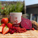 Layer Origin Simple Reds 240g back view with nutritional information