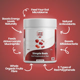 Layer Origin Simple Reds 240g side view showing ingredients