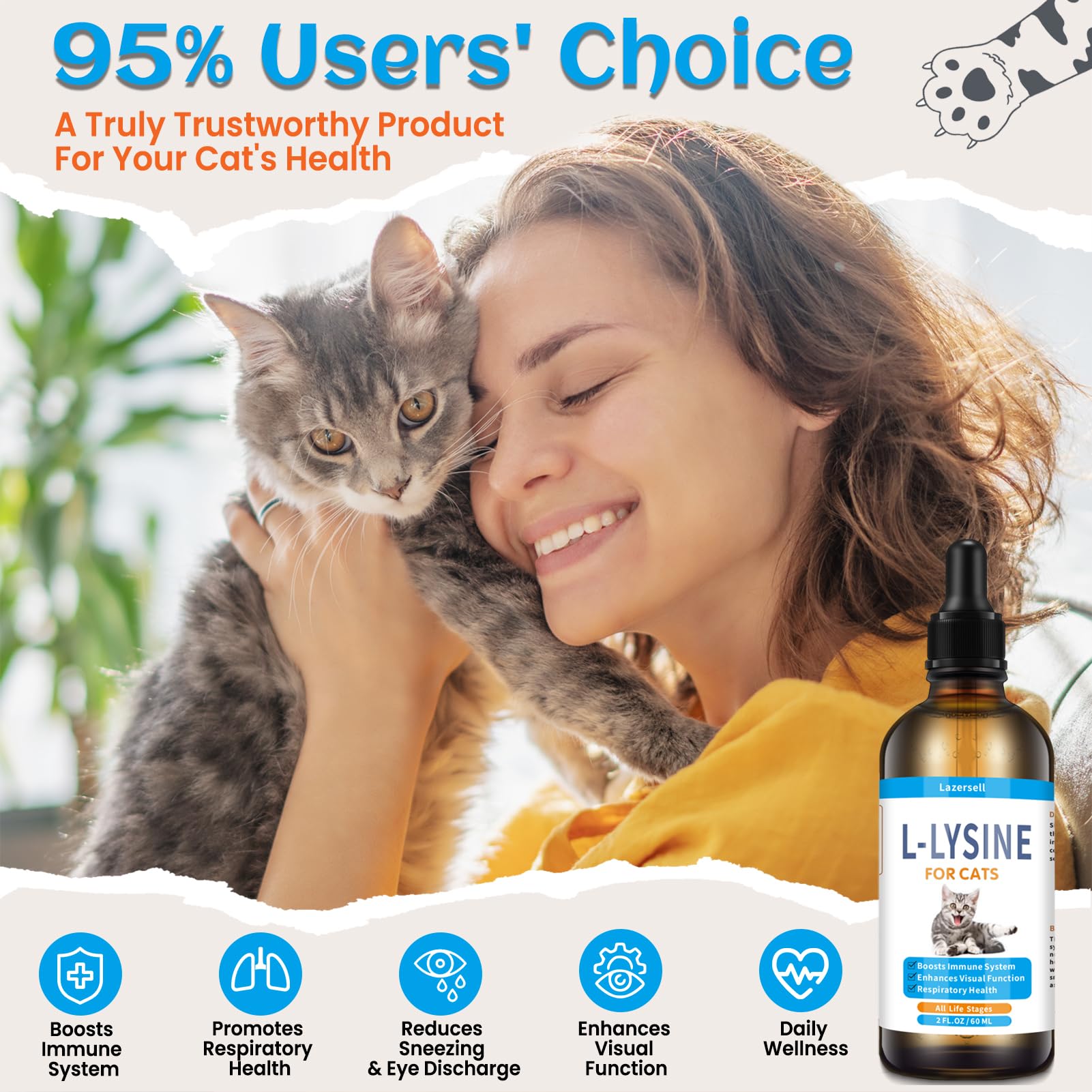Lazersell L-Lysine liquid supplement packaging