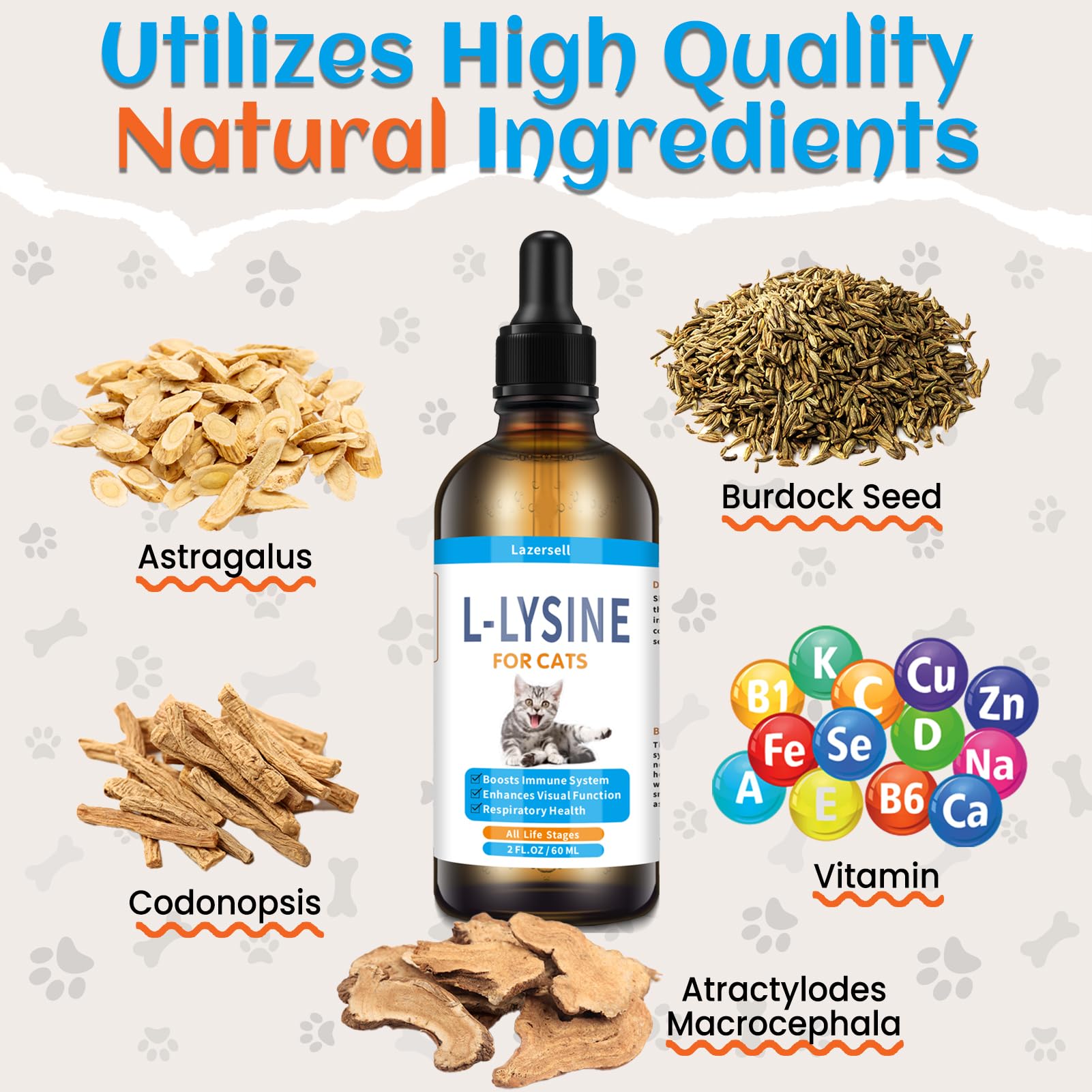 Lazersell L-Lysine supplement bottle with chicken flavour