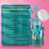 Lazpowfi Biotin Gummies on a wooden table