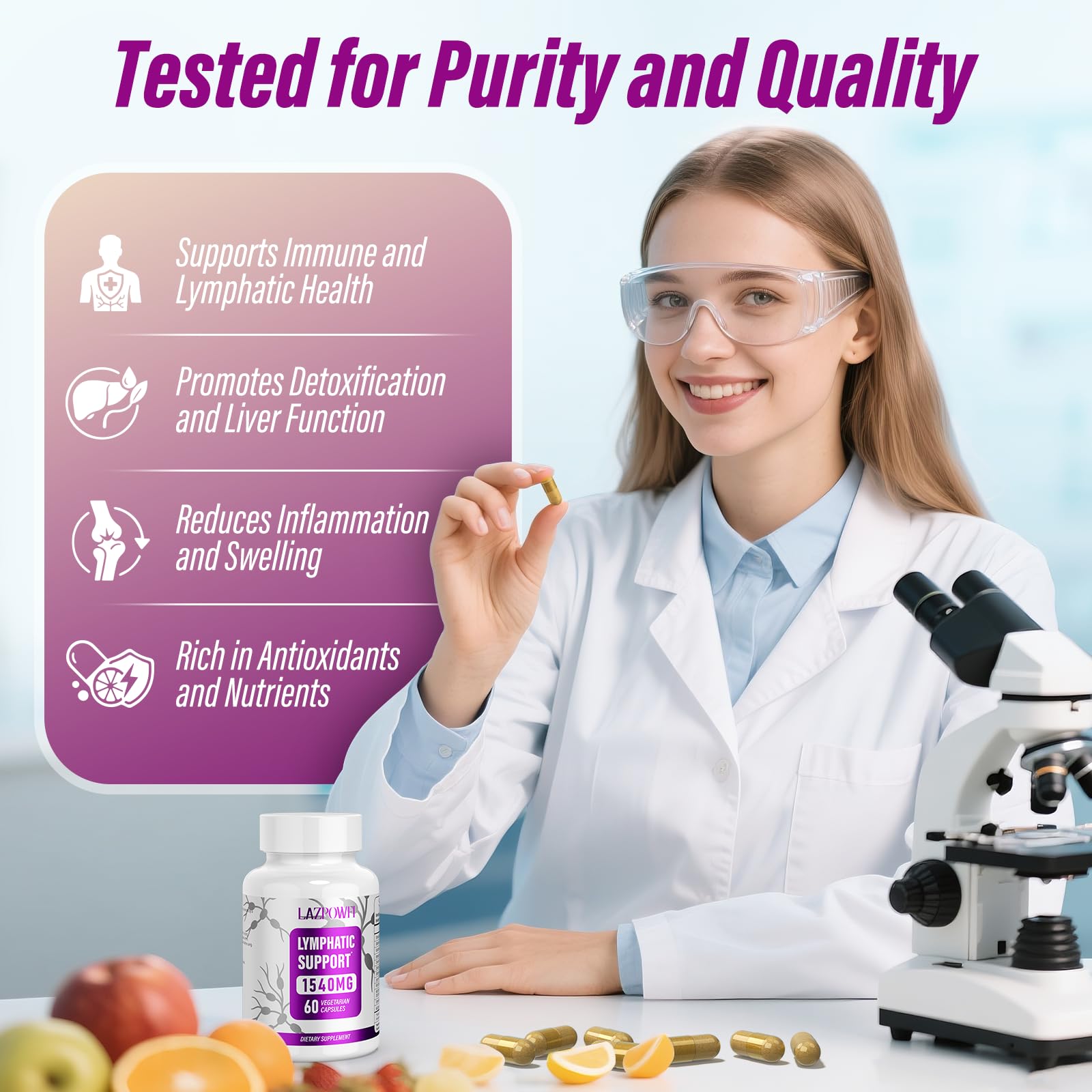 Lazpowfi Echinacea Supplement capsule close-up