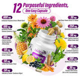 Lazpowfi Echinacea Supplement capsules on a wooden surface