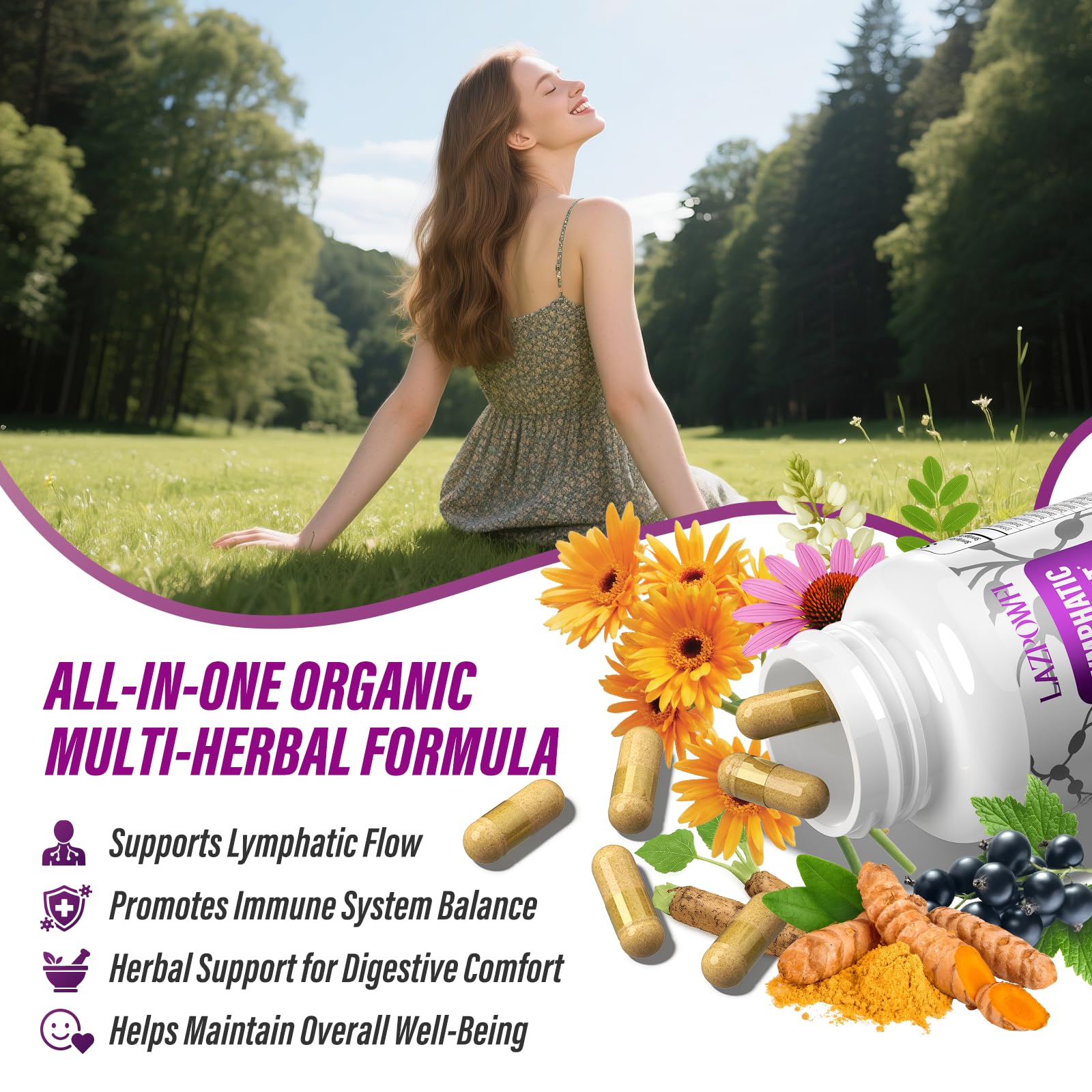 Lazpowfi Echinacea Supplement ingredients list on the back