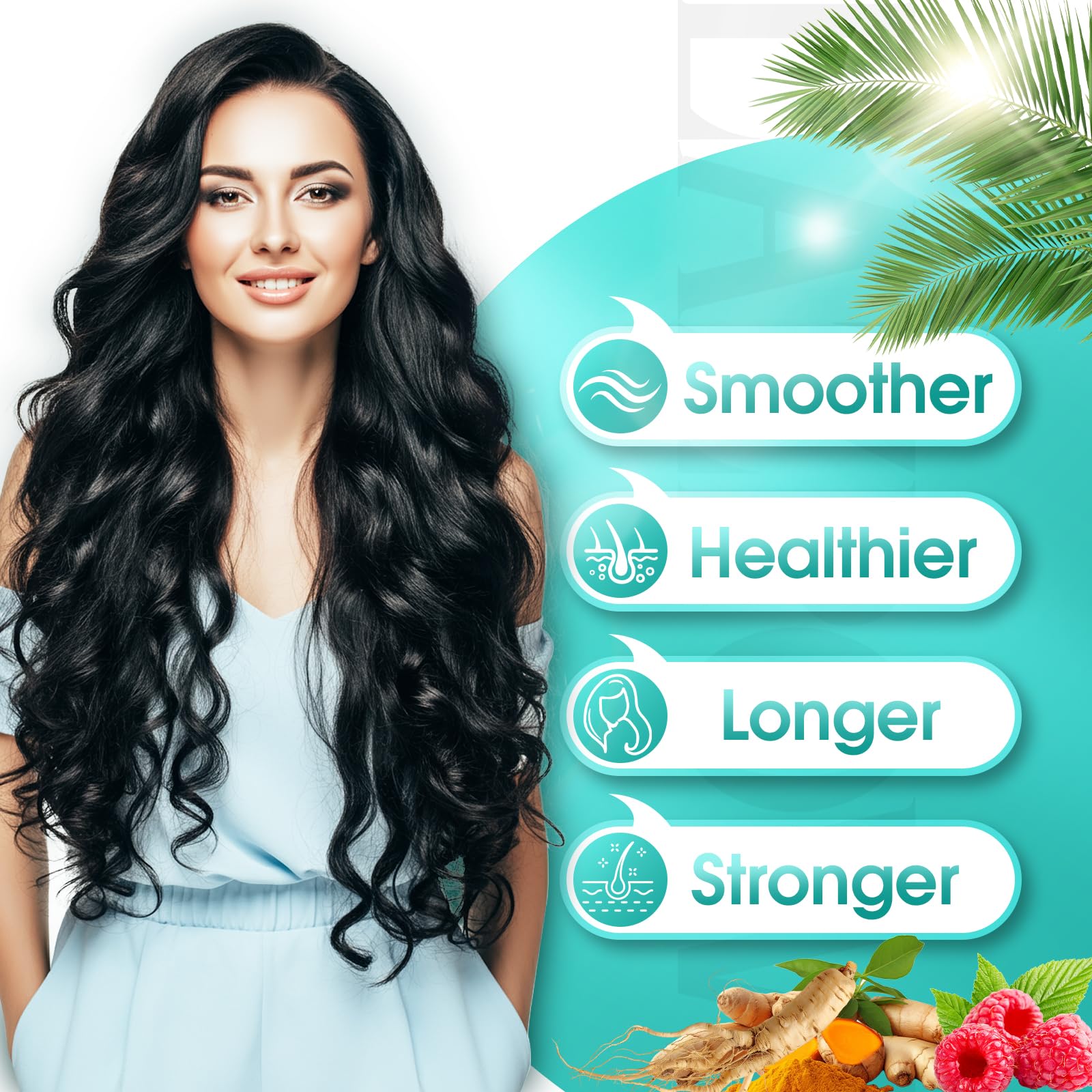 Lazpowfi Hair Growth Vitamins on a wooden table
