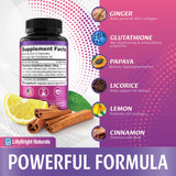LB Lillybright Naturals L-Glutathione Capsules close-up of ingredients