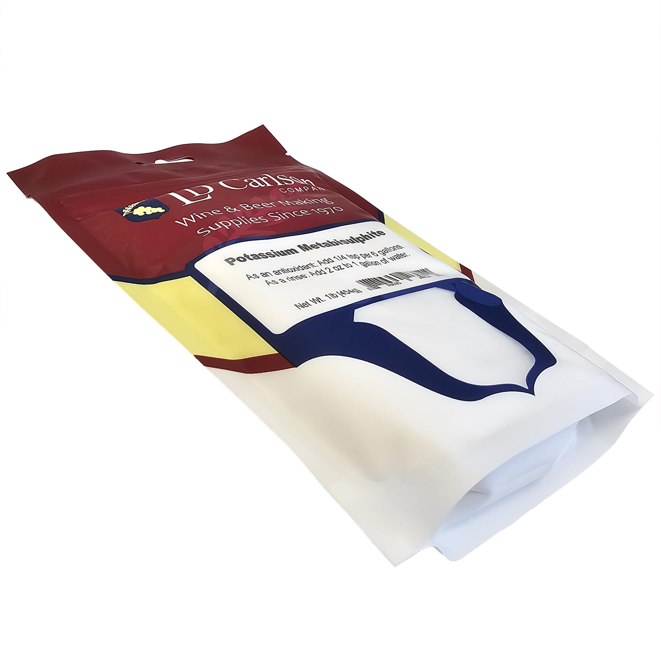 LD Carlson Potassium Metabisulfite 1 lb packages side view