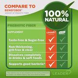 Leader Prebiotic Fiber Powder 630g ingredient list on packaging