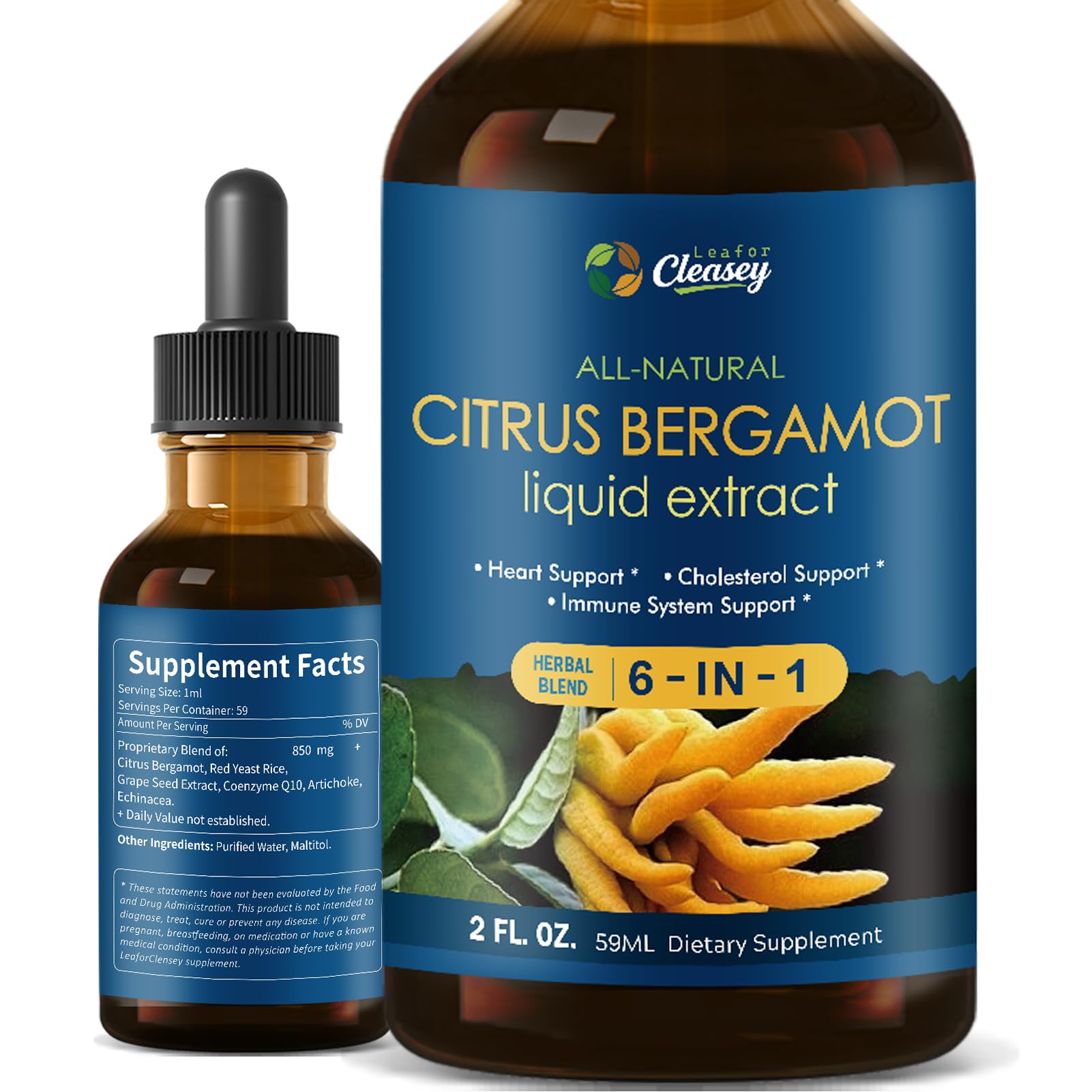 LeaforClensey Herbal Supplement 141g liquid formula front view