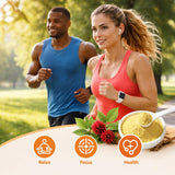 Leafroot Cortisol Drink Powder with fresh oranges and turmeric