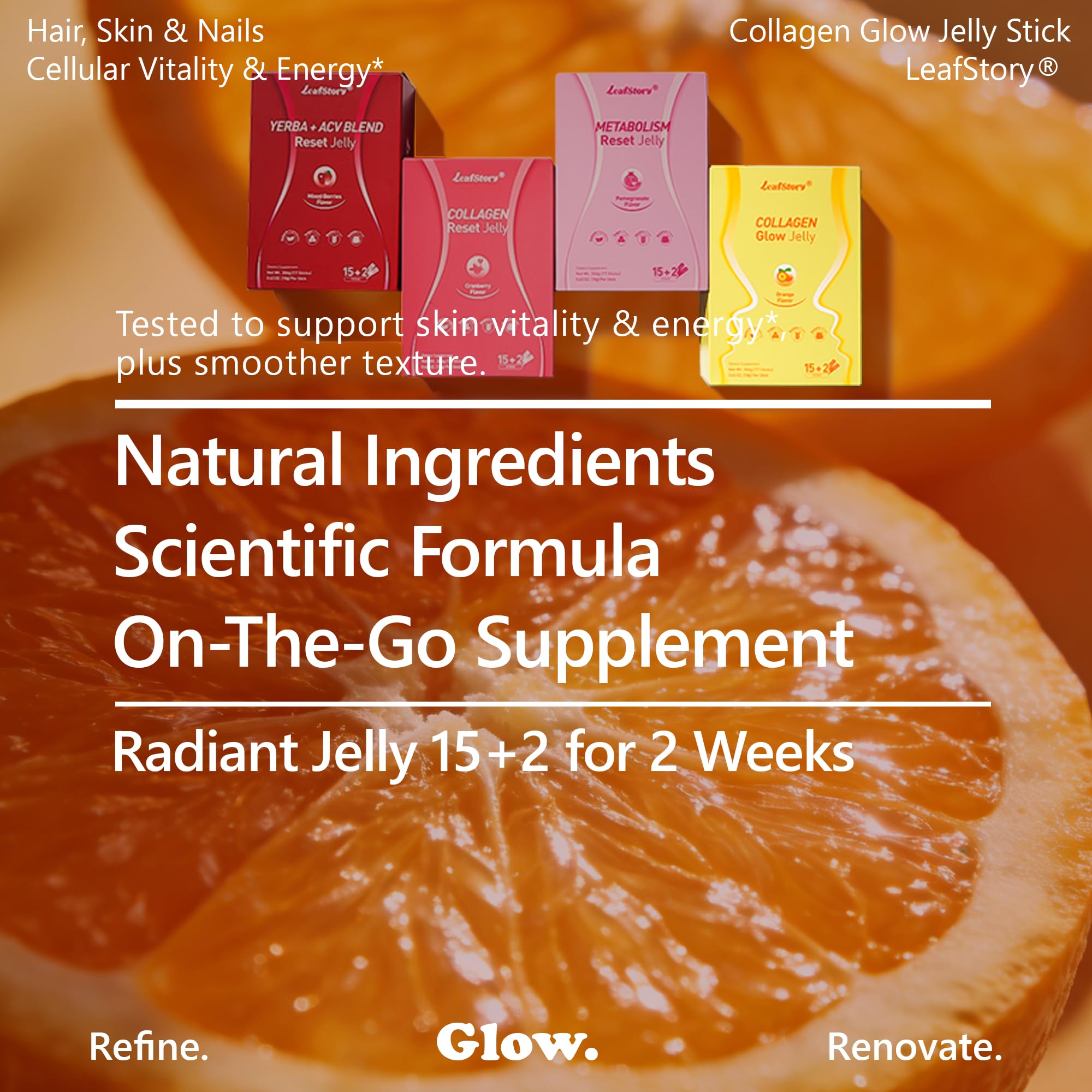 LeafStory Daily Supplement Capsules lifestyle scene on kitchen counter