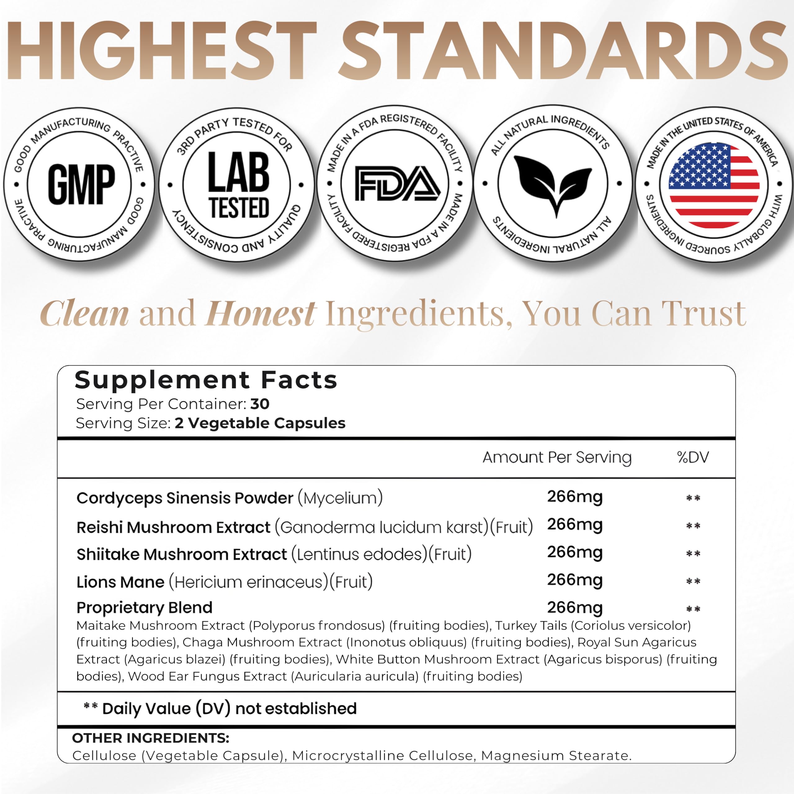 Leah Rose Essentials Mushroom Complex 10 Blend ingredients list
