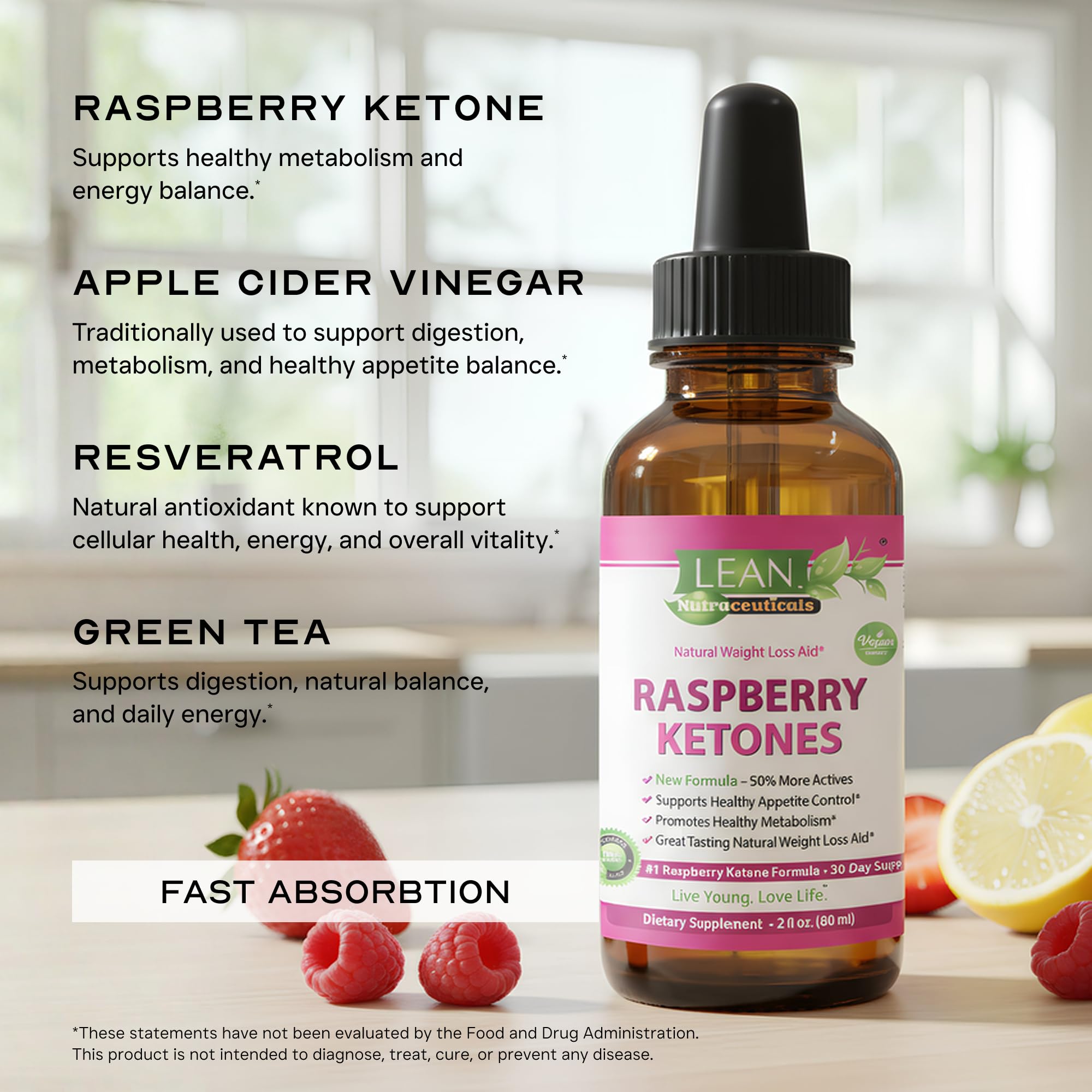 LEAN Nutraceuticals Keto Weight Loss Drops ingredients list