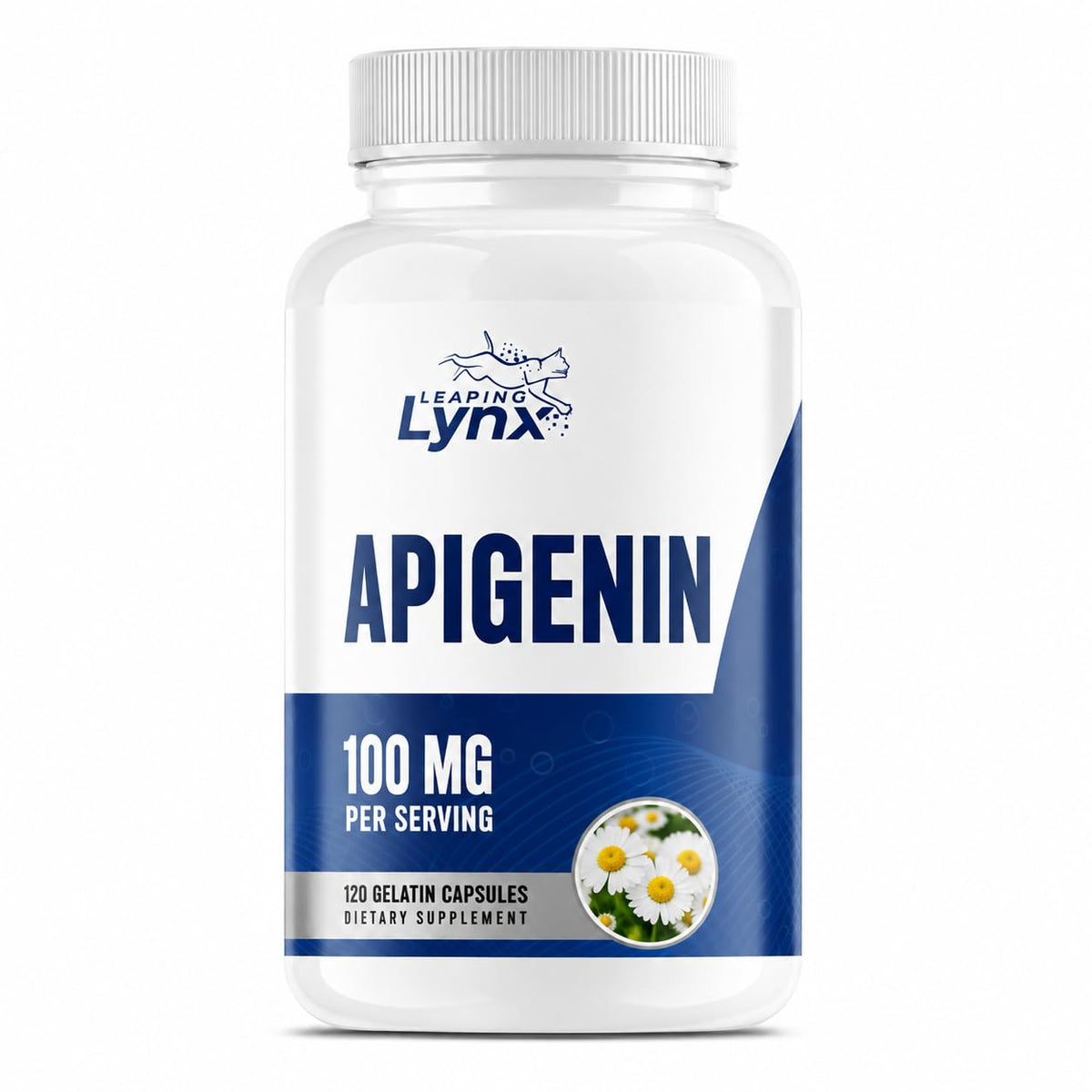 Leaping Lynx Apigenin 100mg Supplement bottle front view