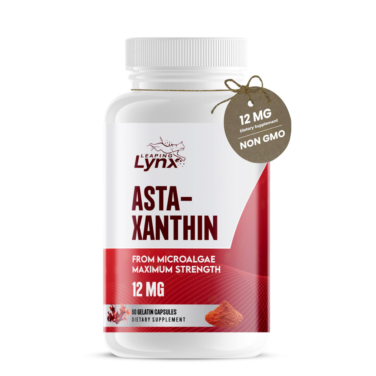 Leaping Lynx Astaxanthin 12mg 60 Capsules front view