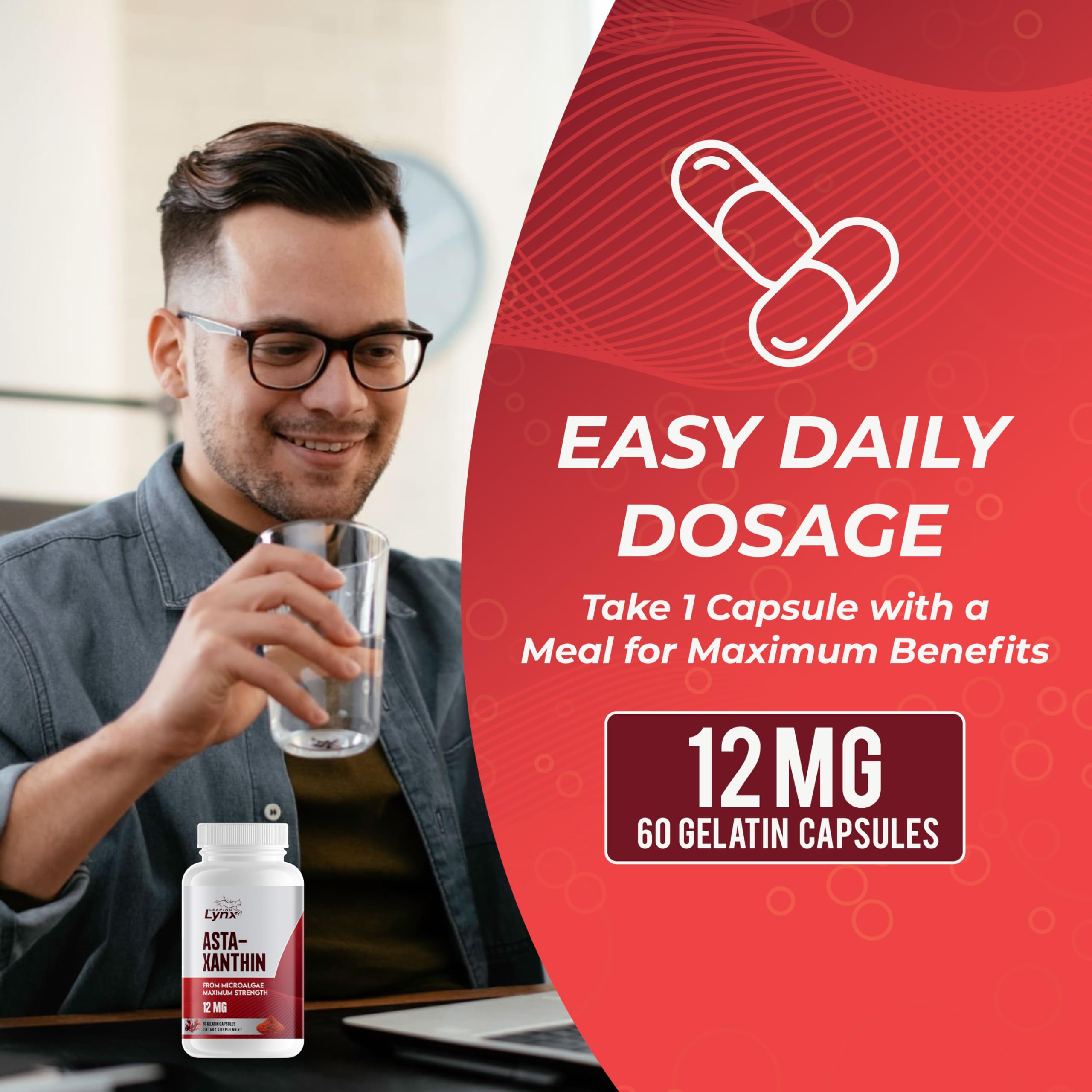 Leaping Lynx Astaxanthin packaging side view