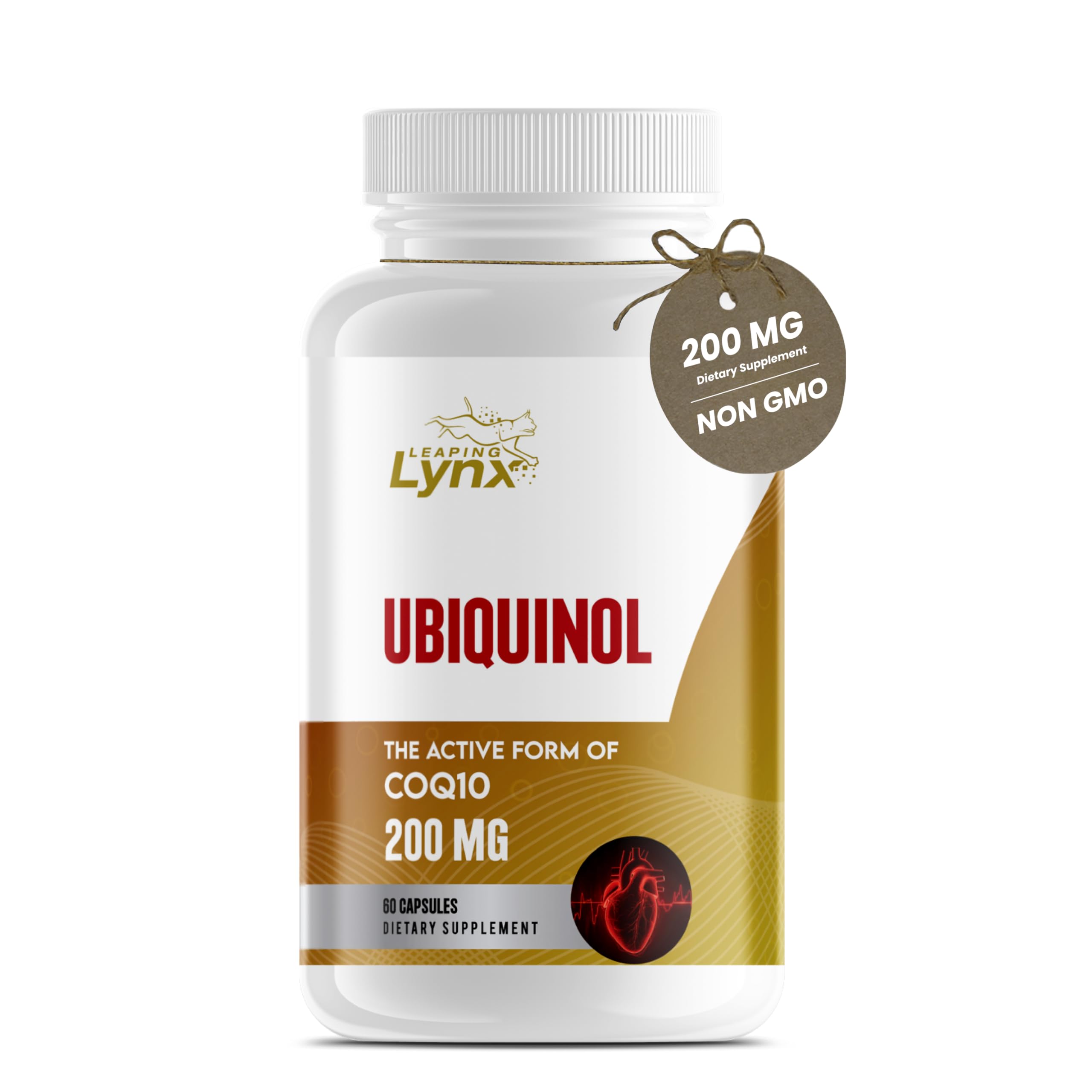Leaping Lynx CoQ10 Ubiquinol 200mg bottle front view