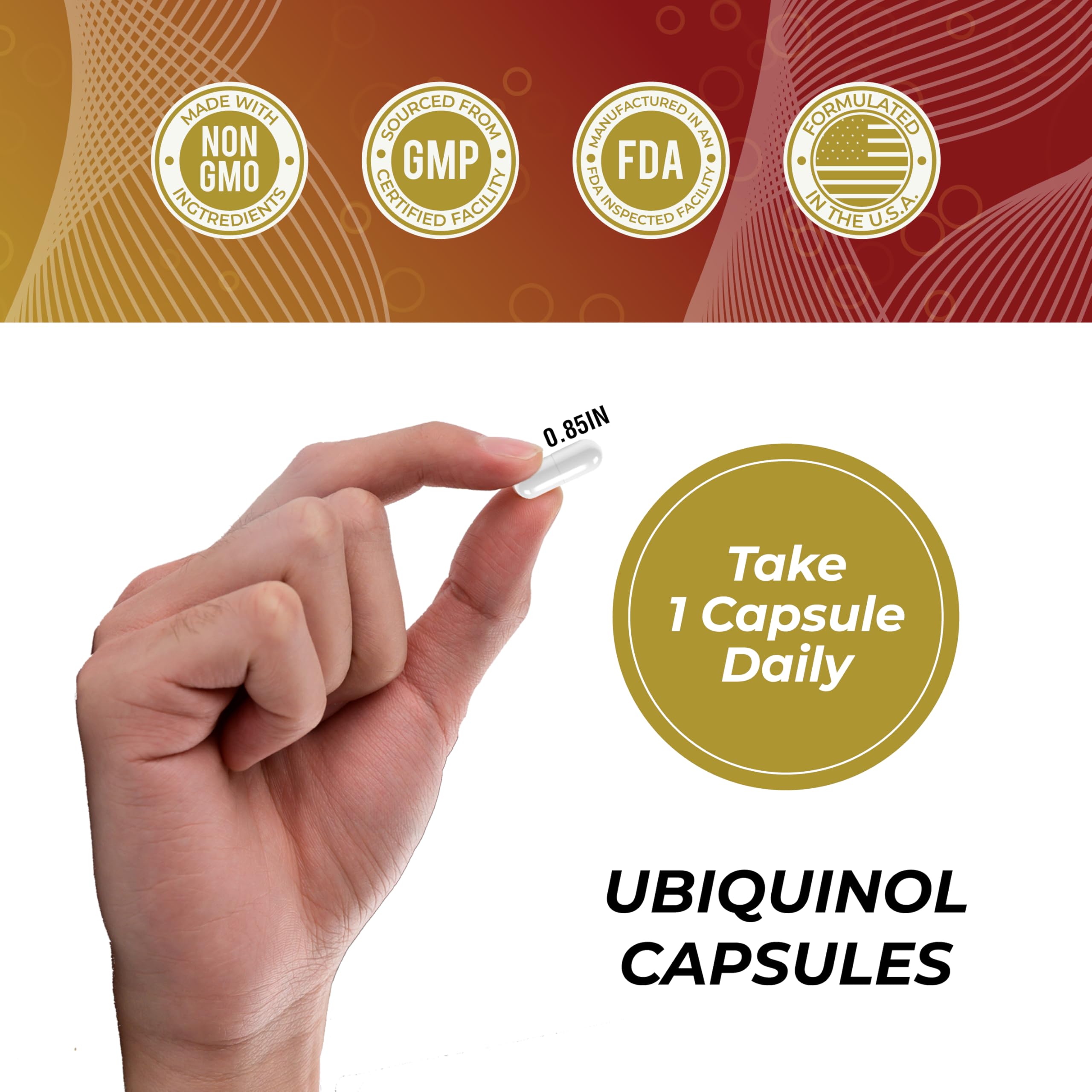 Leaping Lynx CoQ10 Ubiquinol capsules in hand