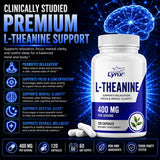 Leaping Lynx L-Theanine Supplement 400mg bottle with label visible
