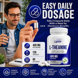 Leaping Lynx L-Theanine Supplement 400mg capsules in hand