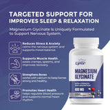 Leaping Lynx Magnesium Glycinate capsules with a glass of water
