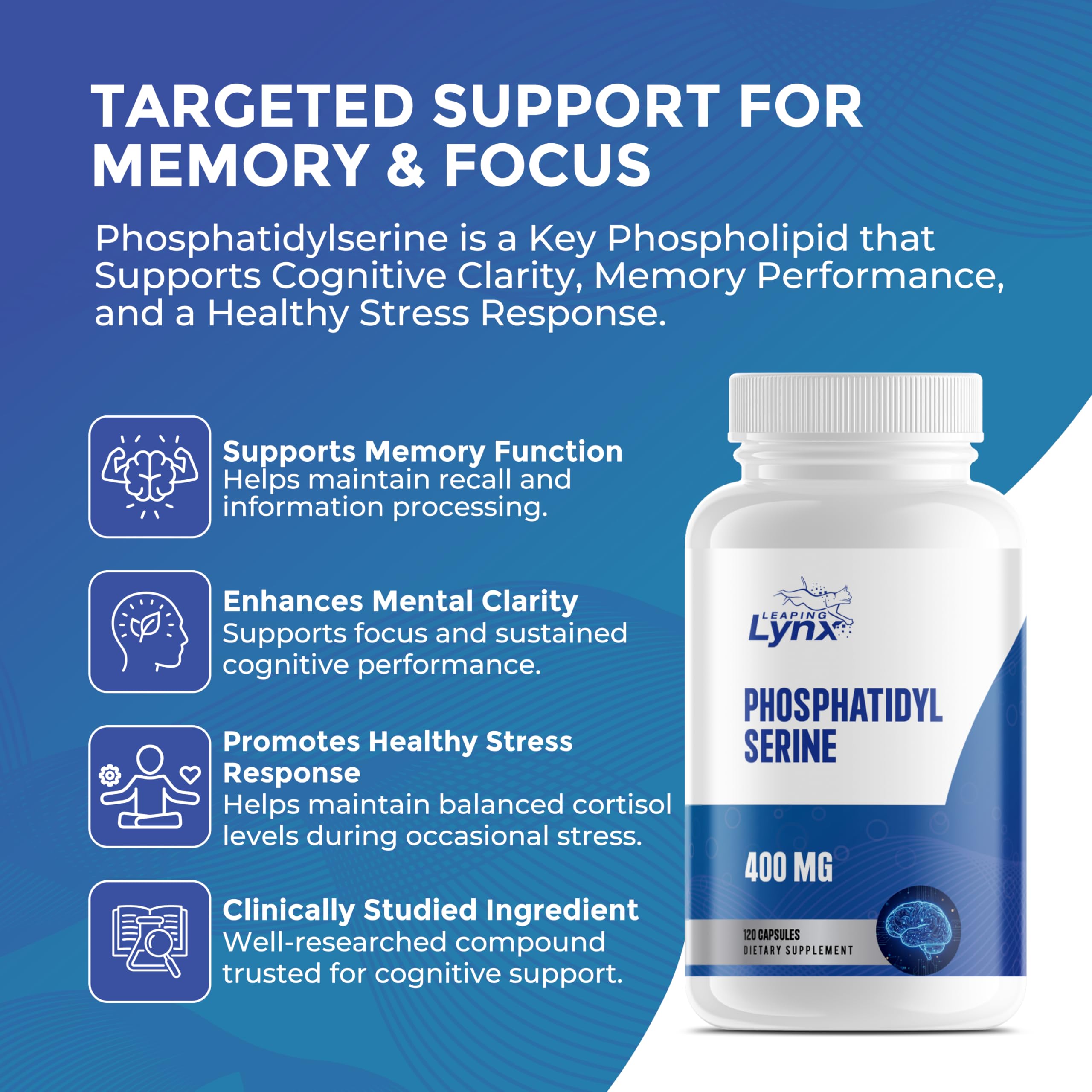 Leaping Lynx Phosphatidylserine 400mg Capsules lifestyle scene