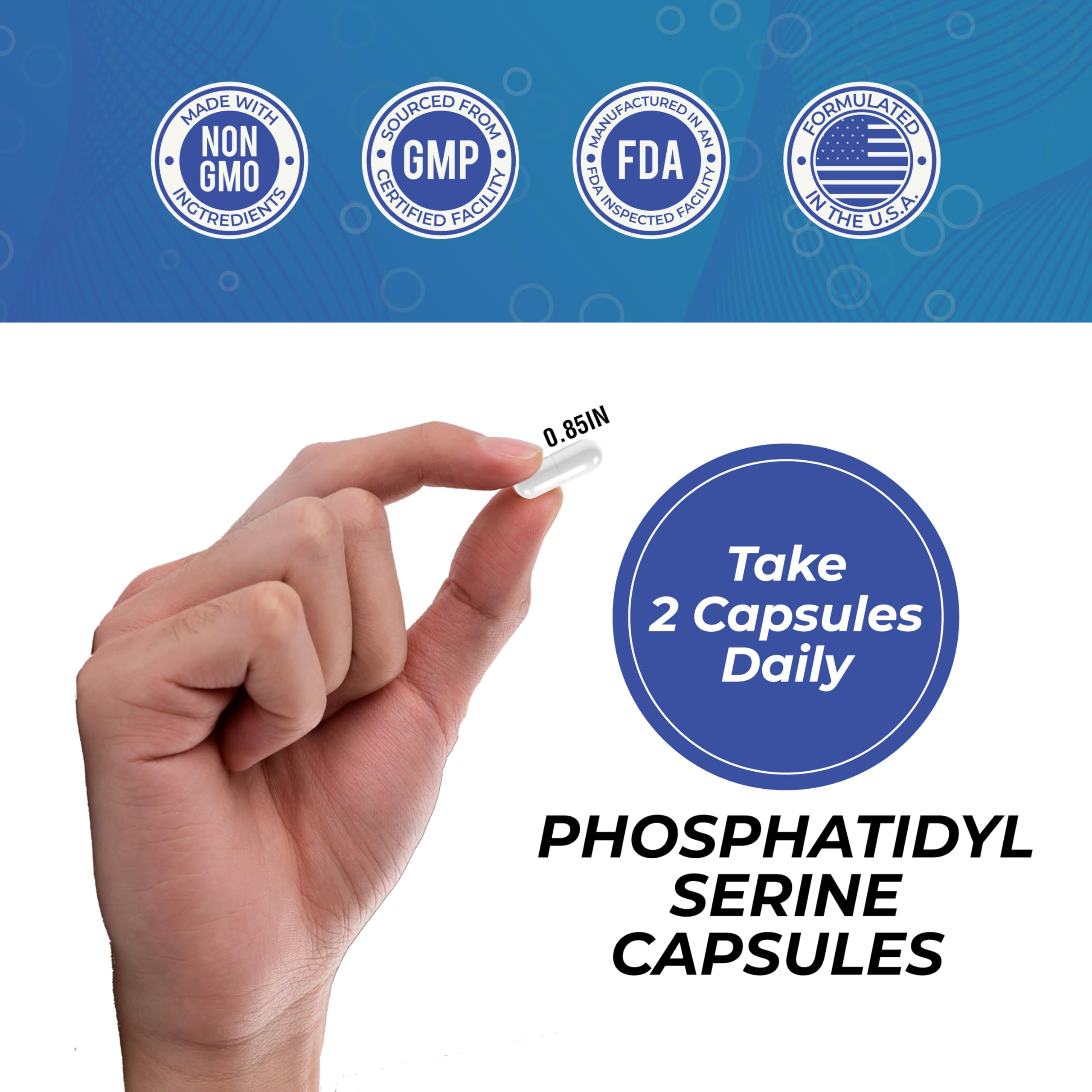 Leaping Lynx Phosphatidylserine 400mg Capsules with measuring spoon