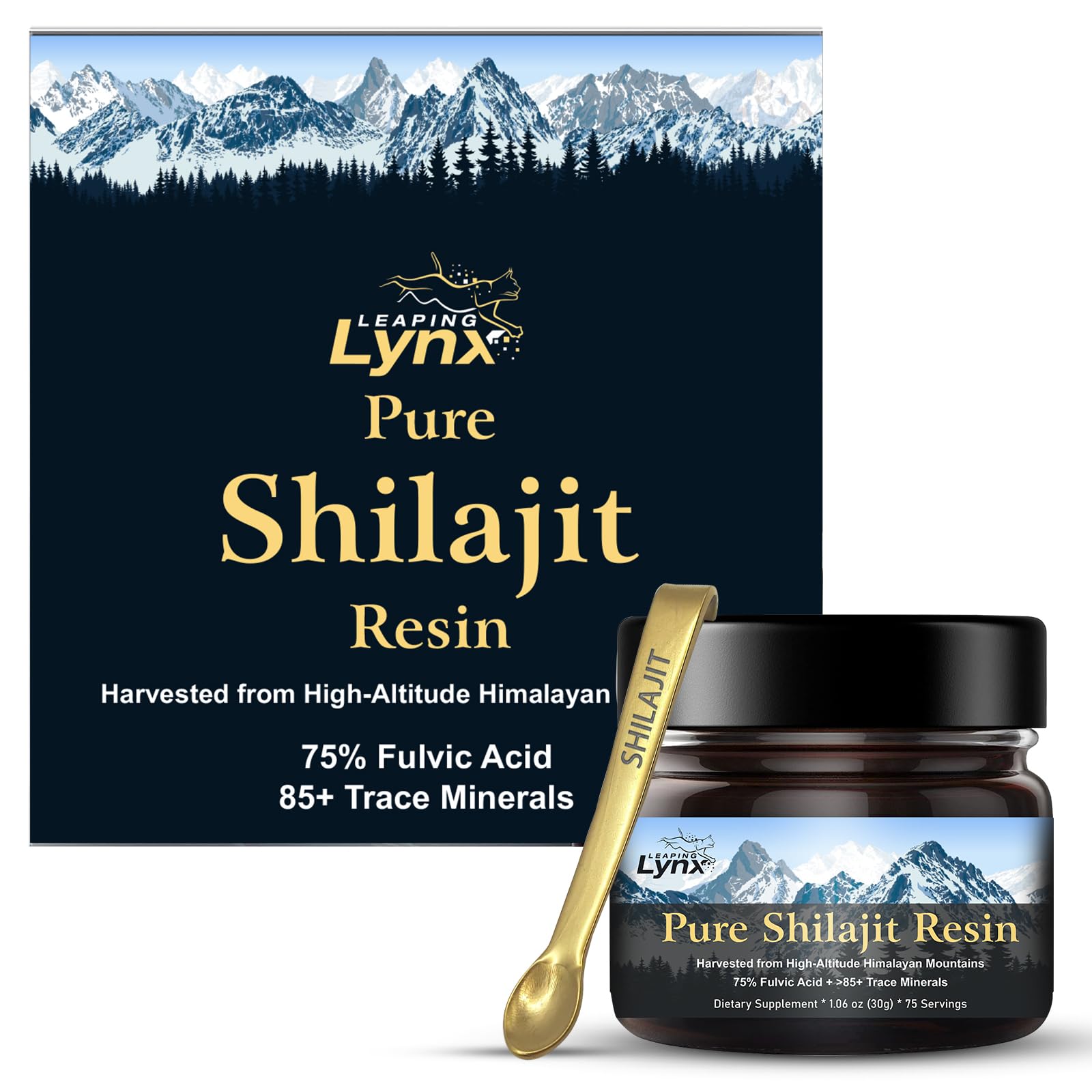 Leaping Lynx Shilajit Resin 1000mg front view packaging