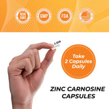 Leaping Lynx Zinc Carnosine Capsules 86 mg back view with ingredients