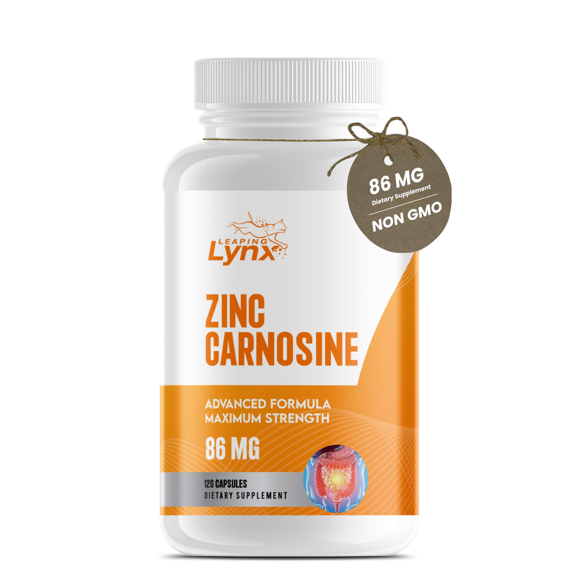 Leaping Lynx Zinc Carnosine Capsules 86 mg front view