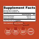 Left Coast Performance Beef Heart and Liver Capsules side view