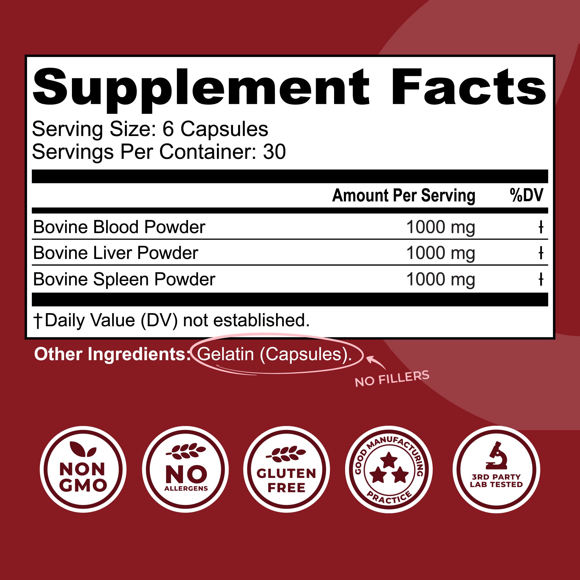 Left Coast Performance Beef Organ Capsules bottle side view