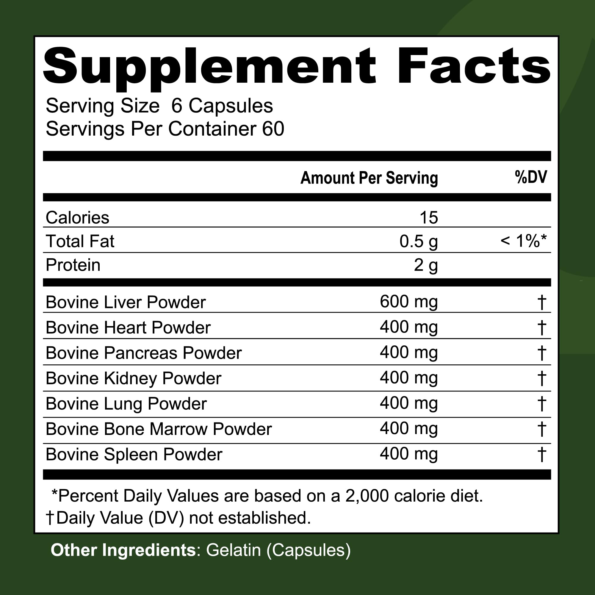 Left Coast Performance Beef Organ Supplement bottle side view