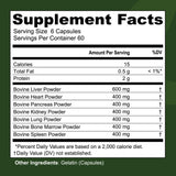 Left Coast Performance Beef Organ Supplement bottle side view