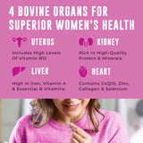 Left Coast Performance Beef Organs Supplement for Women, ingredients list