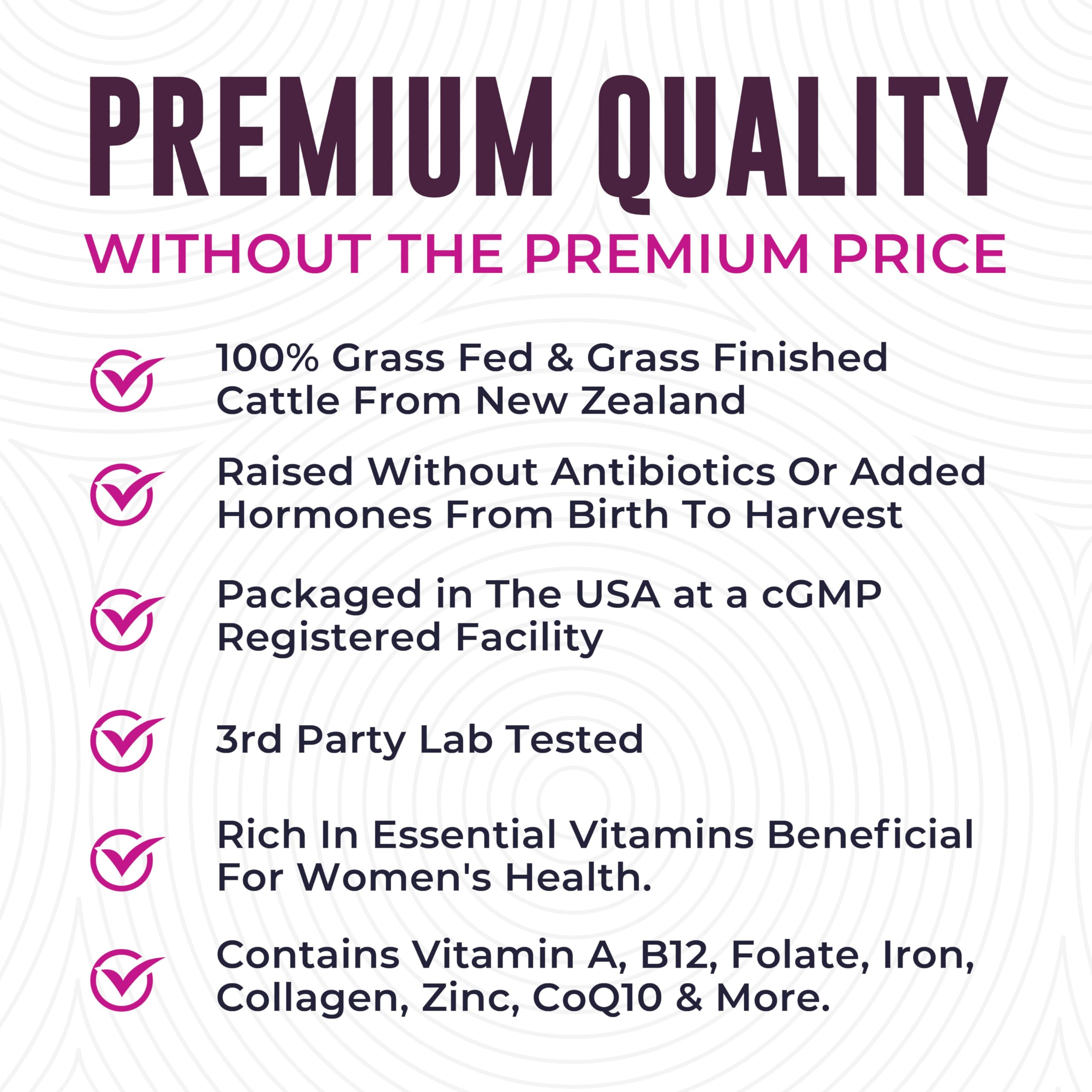 Left Coast Performance Beef Organs Supplement for Women, product dimensions