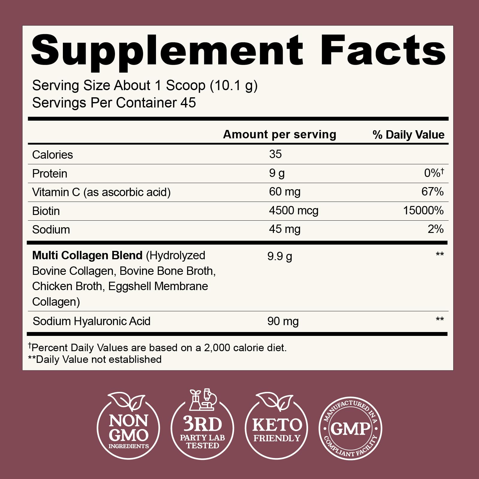 Left Coast Performance Collagen Supplement 16oz side view