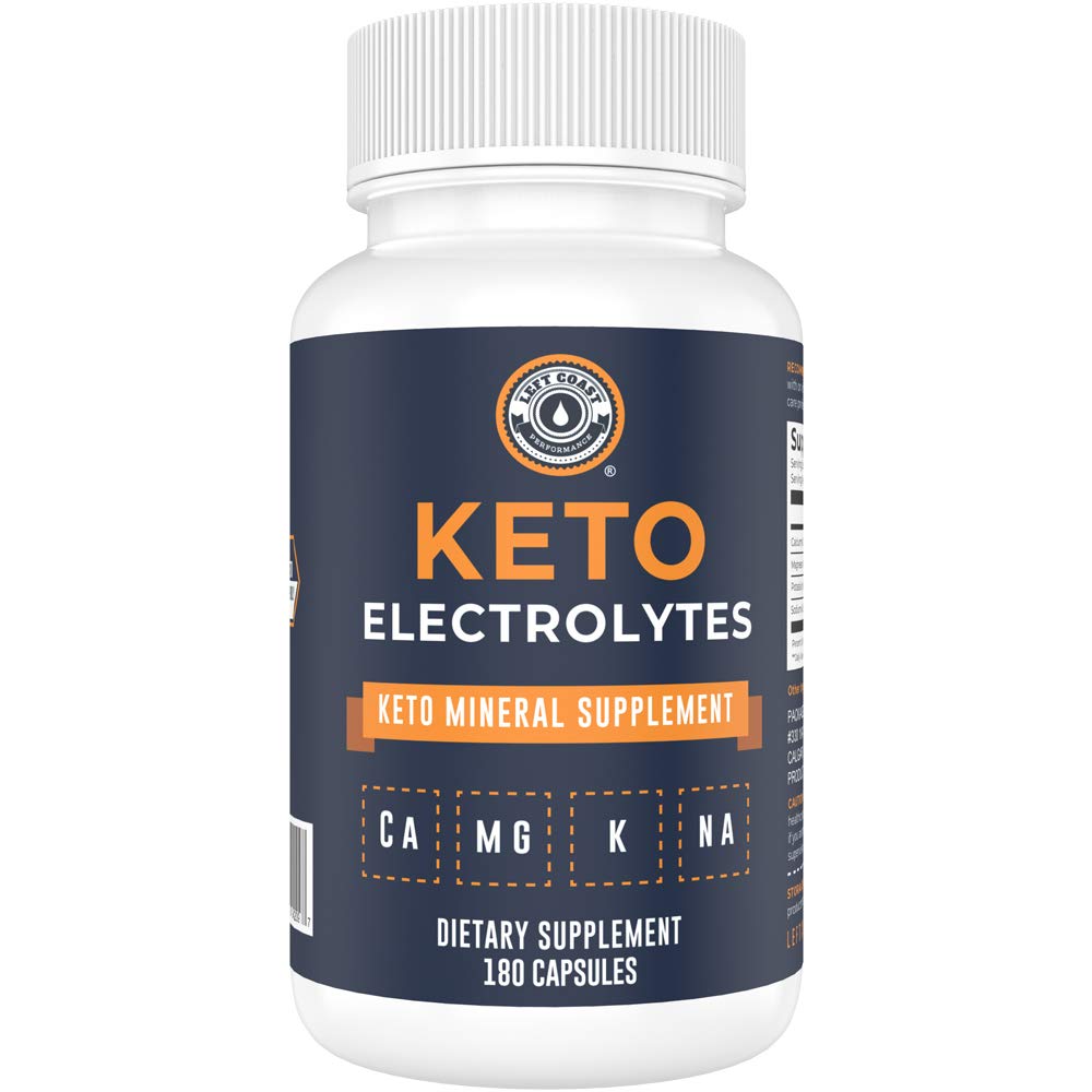 Left Coast Performance Keto Electrolyte Capsules 180 count front view