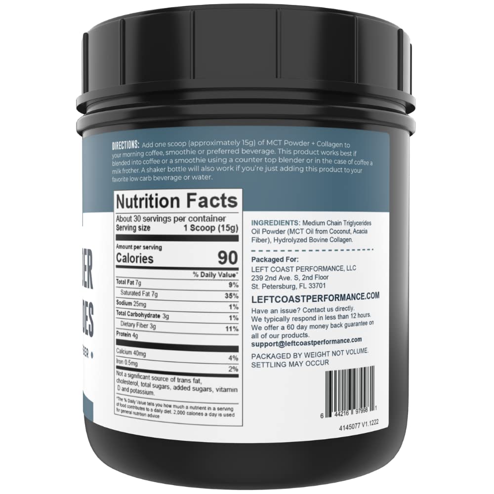 Left Coast Performance Keto MCT Oil 453g packaging