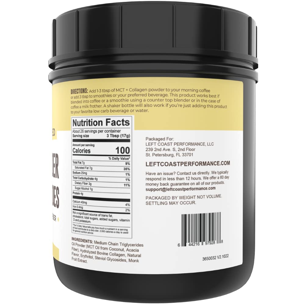 Left Coast Performance MCT Oil Powder mixed in coffee