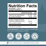 Left Coast Performance Men's Health Supplement back view with ingredient list