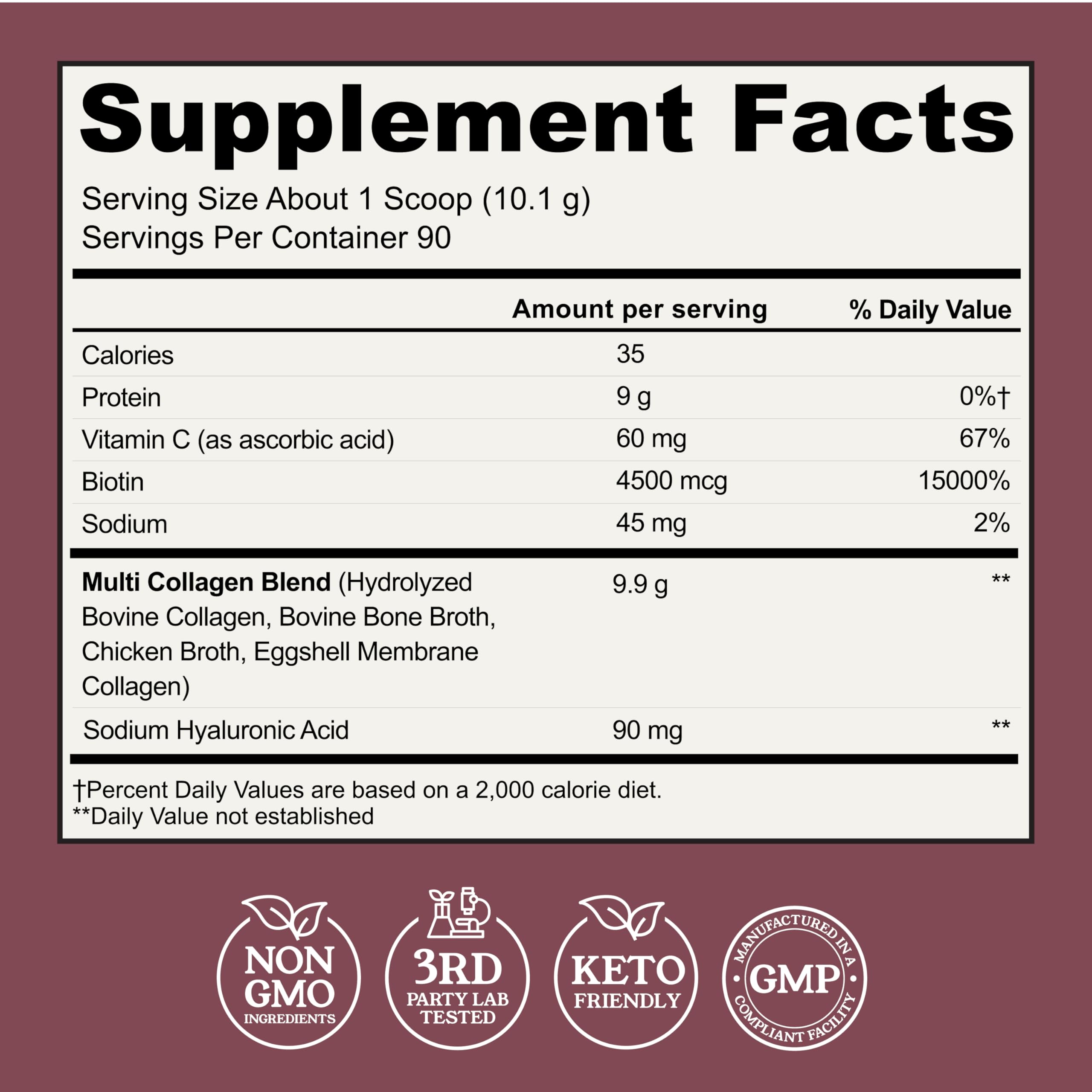Left Coast Performance Multi Collagen Protein Powder 2LB ingredients list