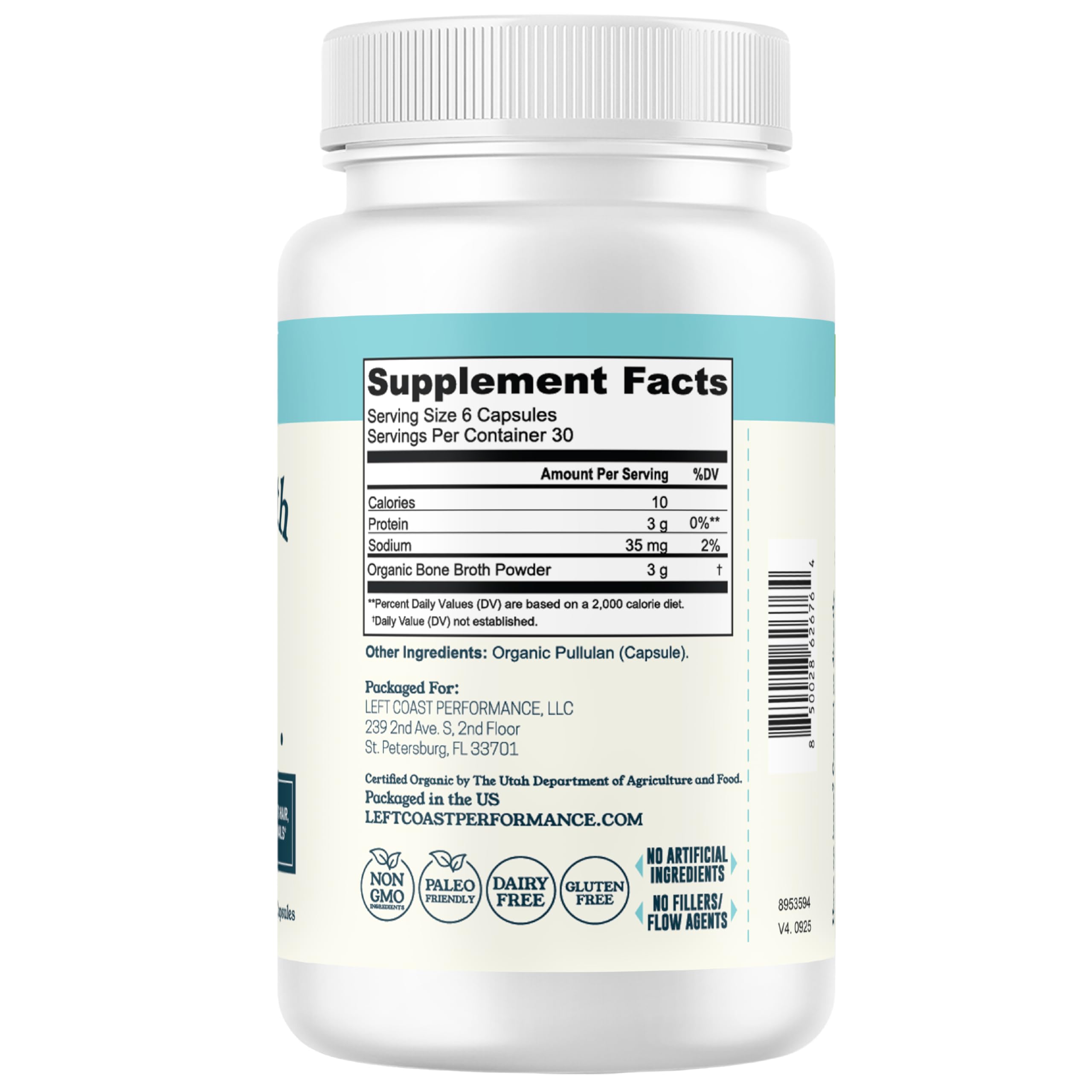 Left Coast Performance Organic Bone Broth Capsules lifestyle scene