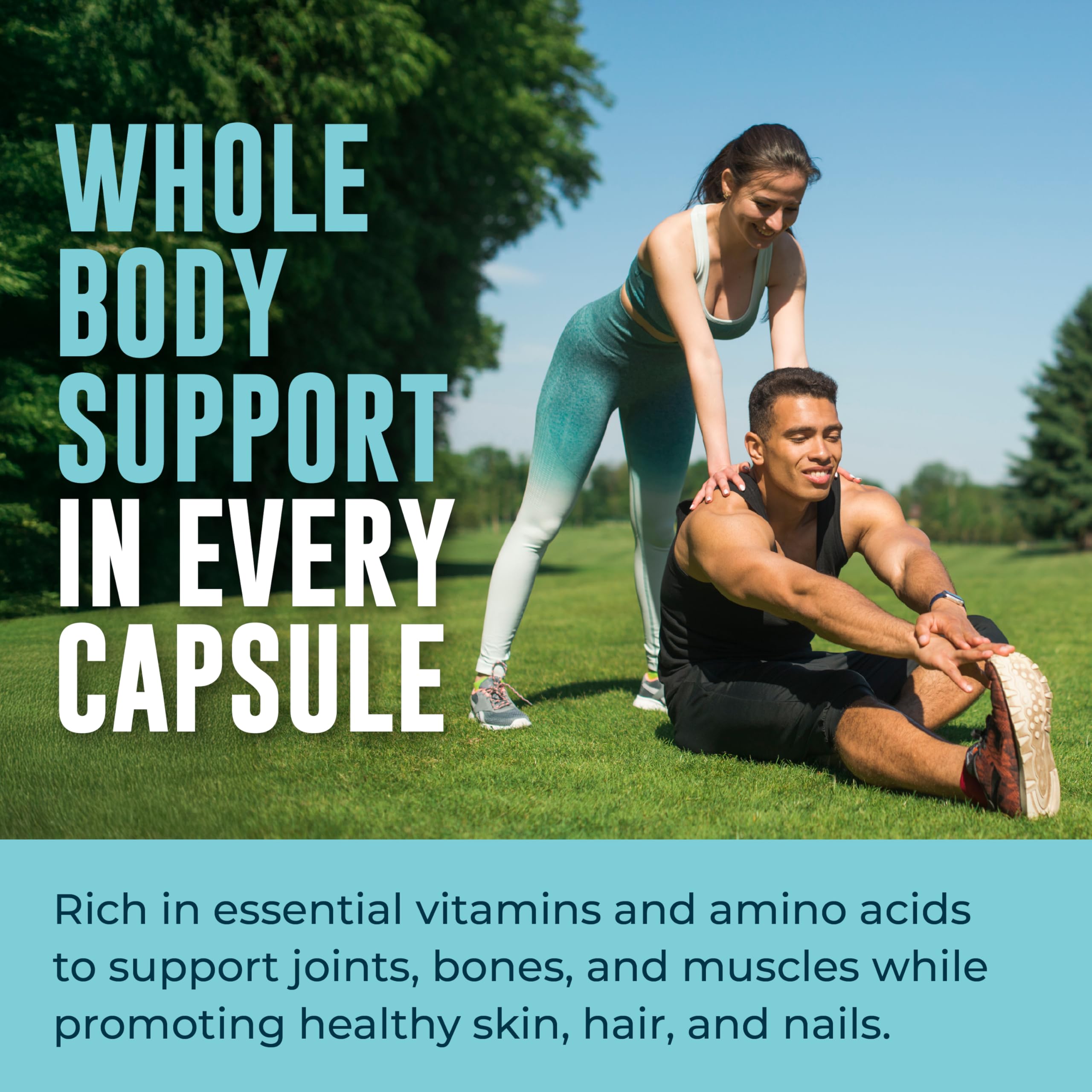 Left Coast Performance Organic Bone Broth Capsules on a kitchen counter