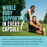 Left Coast Performance Organic Bone Broth Capsules on a kitchen counter